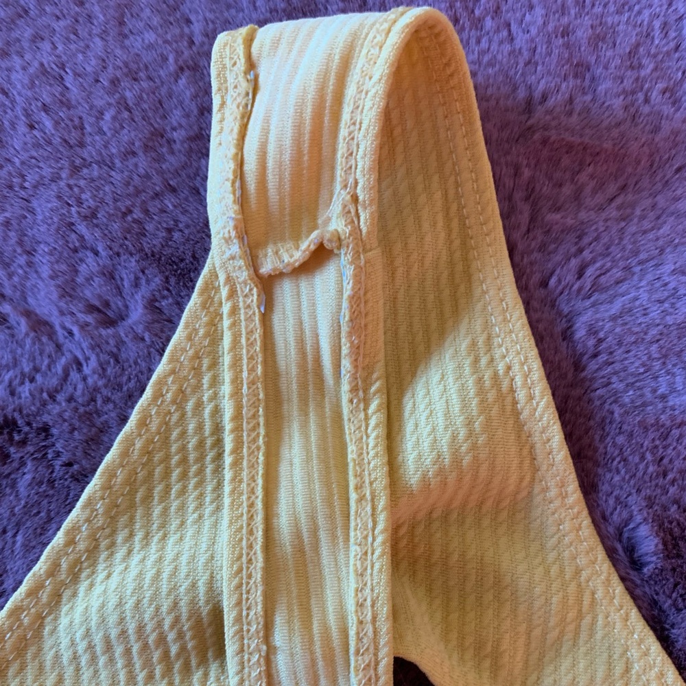 Size Small Ribbed Yellow Micro Swim Set - Picture 10 of 13